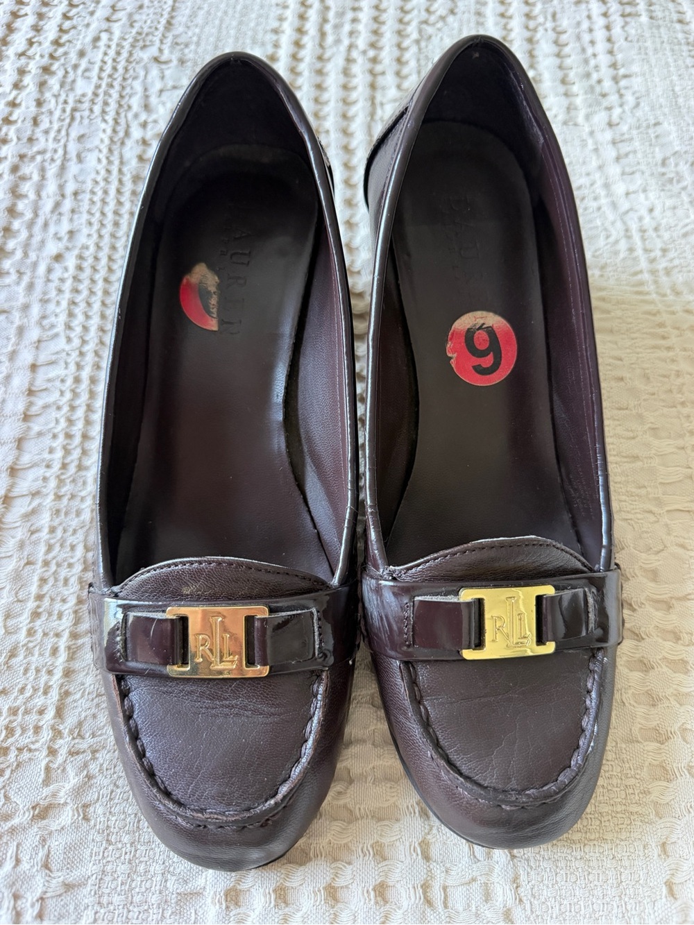 Ralph Lauren Brown size 6 Leather loafer heels old money